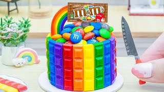 Rainbow Cake Using OREO Buttercream 🌈 How To Make Miniature Rainbow M&M Cake 🍭