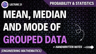 Lec-21: Mean, Median And Mode of Grouped Data | Probability and Statistics