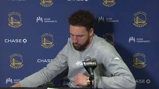 Klay Thompson Talks Turnovers \& Tough Loss vs Kings, Postgame Interview