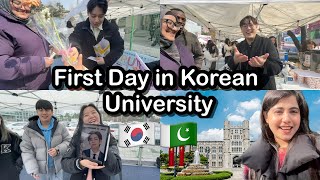 🇰🇷🇵🇰FIRST DAY IN KOREAN UNIVERSITY Kdrama Style | VLOG 💜