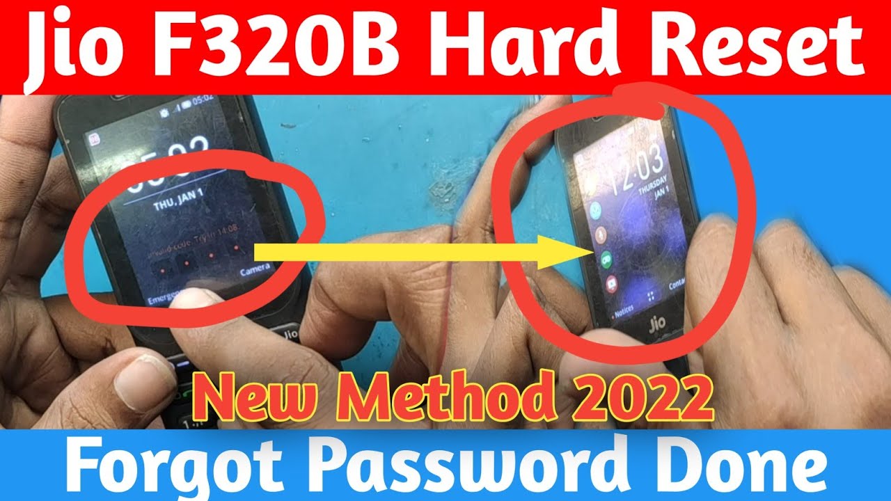 LYF JIO F320B Hard Reset OR Pin Lock Remove// hang on jio logo problem// jio f320b hard reset key