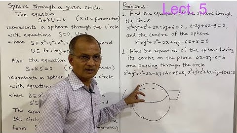 Sphere through a given circle. Lect. 5.