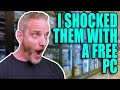 We tricked them into helping us give them a FREE pc!