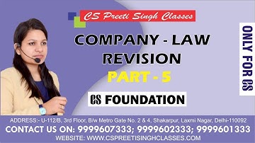 CS FOUNDATION REVISION I COMPANY LAW I EXAMS JUNE I BEST CS CLASSES I BEST FACE TO FACE CS CLASSES