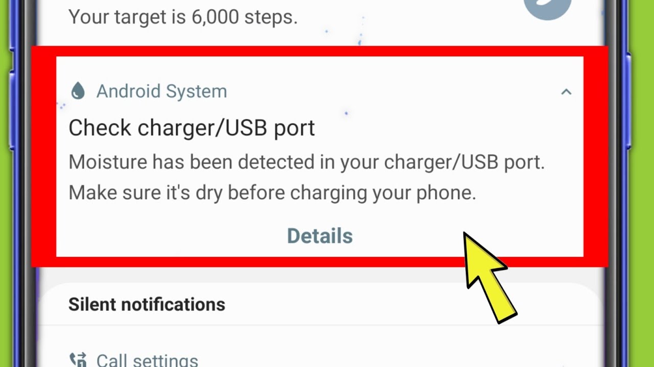 Samsung Phone | Check charger | USB port Moisture has been detected in your USB port Make - YouTube
