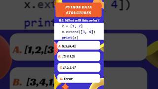 🚀 Python Data Structures Quiz – 5 Tricky Questions in 60 Seconds! 🧠🐍 #pythonshorts