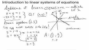 Introduction to linear systems of equations