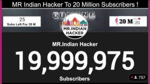 Mr Indian Hacker subscriber count live🛑please hacke