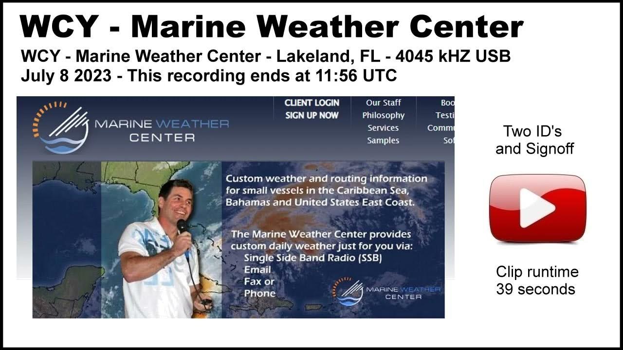 WCY Marine Weather Center 4045 kHz YouTube
