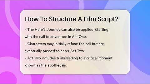 How To Structure A Film Script? - The Drama Reel