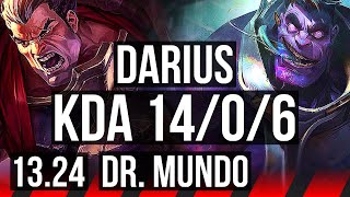 DARIUS vs MUNDO (TOP) | 14/0/6, Legendary, 300+ games | NA Master | 13.24
