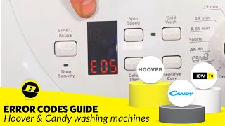Hoover and Candy Washing Machine Error Codes