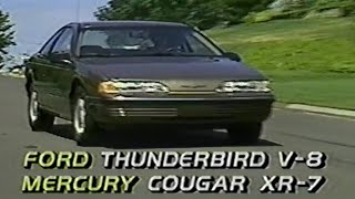 1991 Ford Thunderbird V8 & Mercury Cougar XR7 V8  MotorWeek Retro
