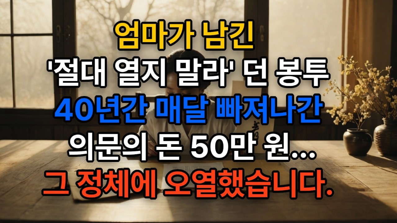 어머니가 돌아가신 후 옷장에서 발견한 봉투.. 
