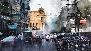 Advanced Watercolor Cityscape | How to Paint Depth, Light & Texture.
