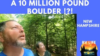 A Giant Boulder & The Kancamagus Highway in New Hampshire