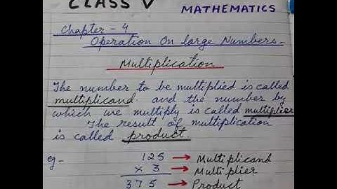 CLASS V (MATHEMATICS)"OPERATION ON LARGE NUMBERS" (Part 3) (Attachment in description box)
