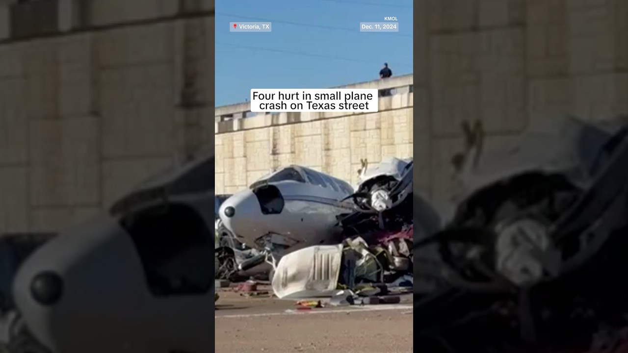 Four hurt in small plane crash on Texas street