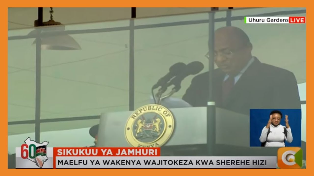 Zanzibar President Hussein Mwinyis speech during the 60th Jamhuri Day fete at Uhur Gardens