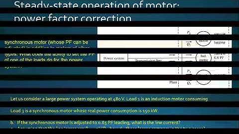 Power factor correction using a Synchronous motor