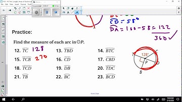 Central angles, major and minor arcs   video notes