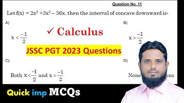 MCQ PYQ concavity, convexity of curve, JSSC PGT 2023 Math question, upward concave, downward concave
