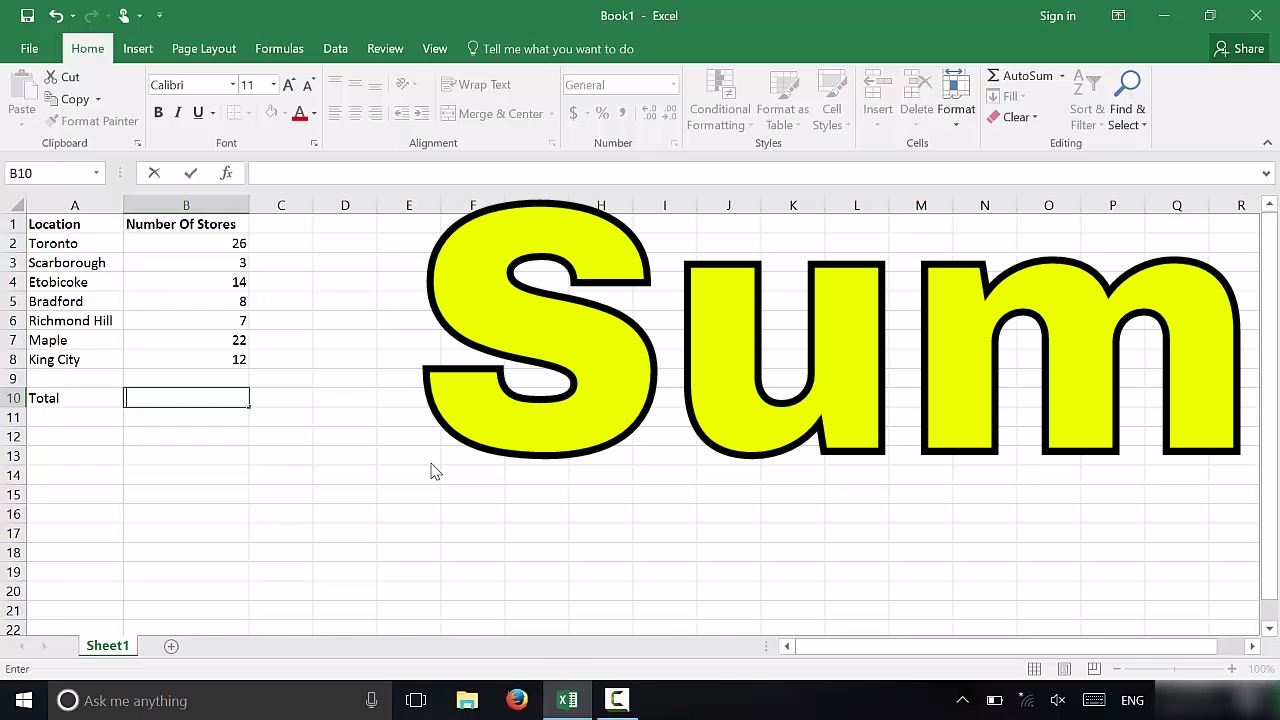 how-to-add-in-excel-using-the-sum-function-tutorial-youtube