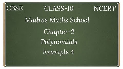 Cbse class 10 NCERT maths chapter 2 EXAMPLE 4 IN TAMIL