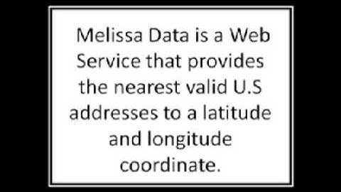 Reverse GeoCoding Web Services at Melissa Data