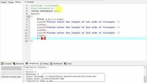 Area of a triangle using C++ Explained: Tabish Raza Tahir