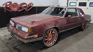 24x12 with 9inch lip on this Cutlass Supreme