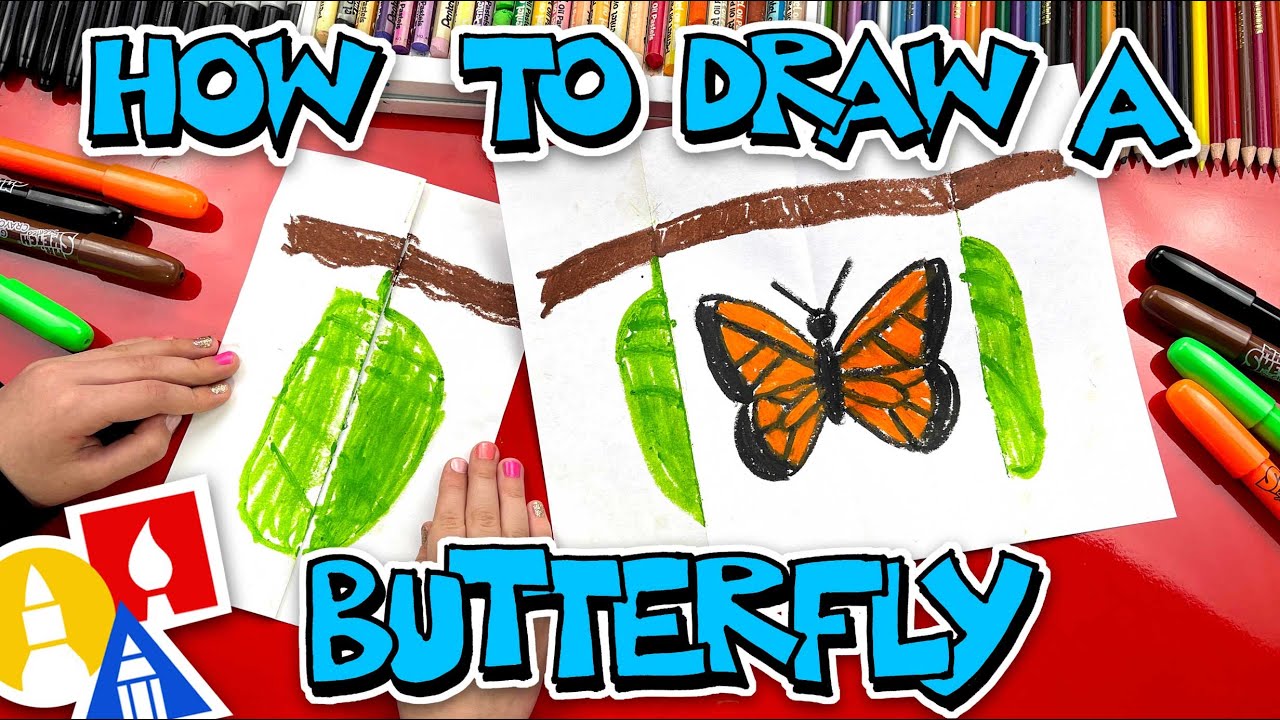How To Draw A Butterfly And Cocoon - Folding Surprise - YouTube
