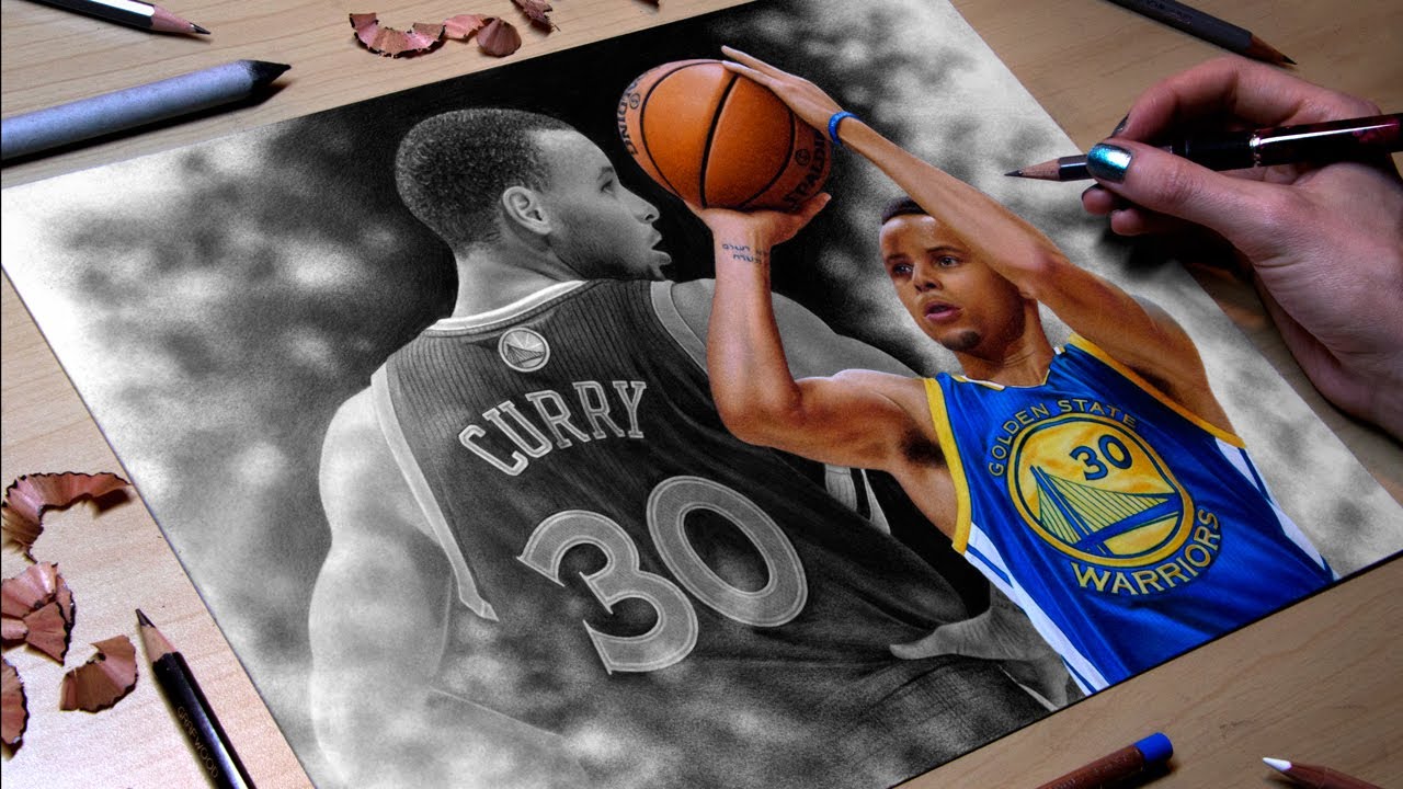 Heather Rooney Art — Colored pencil drawing of Stephen Curry