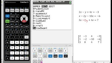 Using the Ti84 Graphing Calculator to solve a Linear System of Equations with 3 variables using RREF