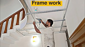 Gypsum ceiling framework #gypsumceiling #trending