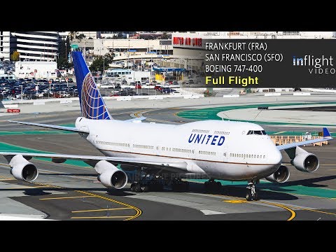 United Airlines vuelo complet , Frankfurt A San Francisco , Boeing 747-400 (con el CTA)