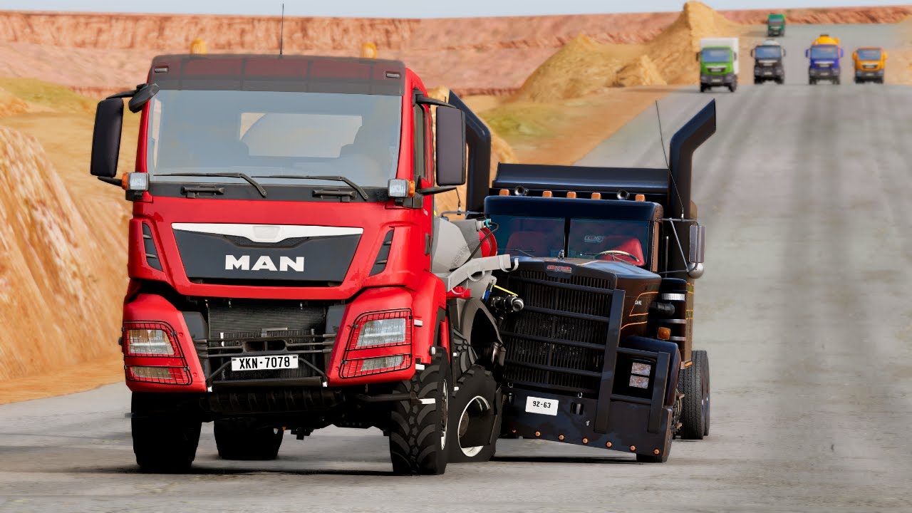 Trucks vs RoadRage #4 [ BeamNG Drive ]