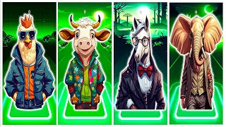 ✅Funny Roosters VS Funny Cows VS Funny Horses VS Funny Elephants - Tiles Hop