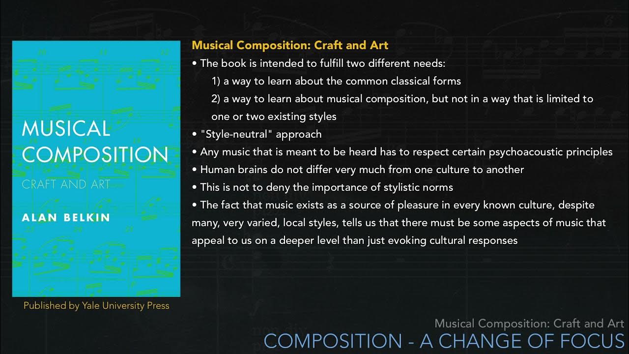 Musical Composition, Craft and Art 1 Introduction YouTube
