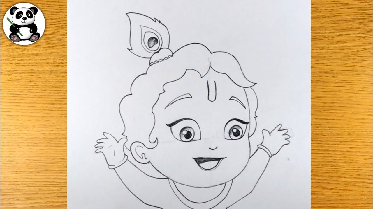 Easy Colour drawing of bal krishna | god krishna@TaposhiartsAcademy -  YouTube