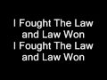 Green day  i fought the law lyrics