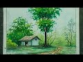 Simple watercolor landscape painting for beginners  paint with manojit 