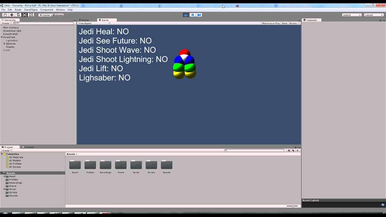 Unity Kinect Test - YouTube