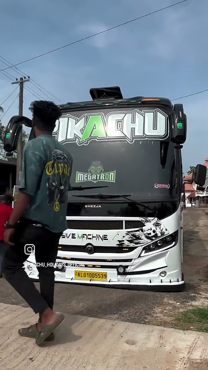 PIKACHU BUS ENTRY 😁😍 #automobile #buspremi #buspremi #touristbus #dj #games #tourist