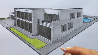 How to Draw House in 2-Point perspective