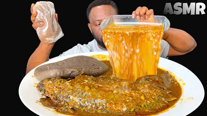 ASMR MUKBANG FUFU & OGBONO SOUP WITH TILAPIA FISH / NIGERIAN FOOD