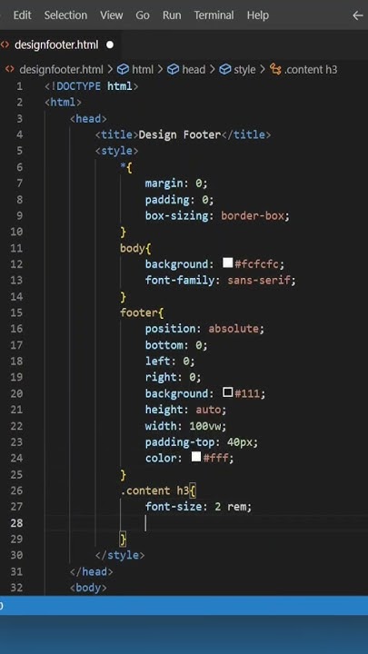 Footer : how to design a footer for webpage - HTML CSS - YouTube