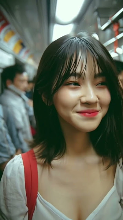 Tokyo Commute – Girl Standing in Packed Train