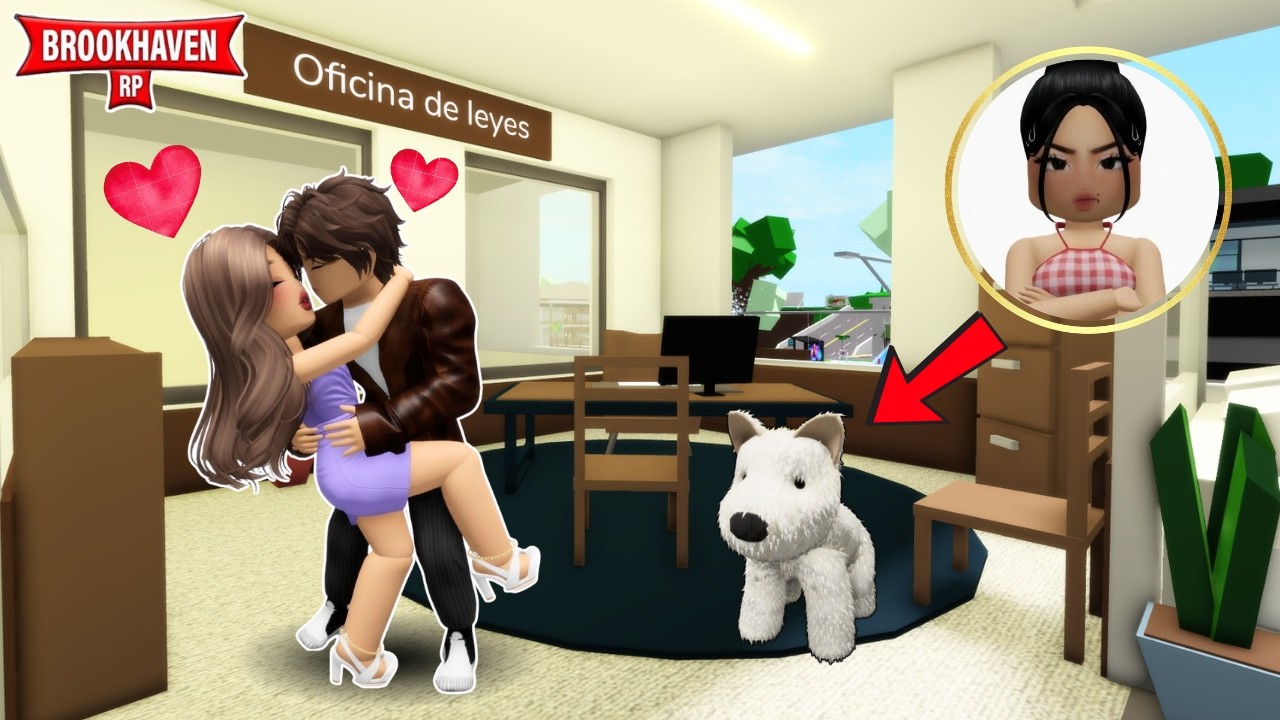 ESPIE A MI ESPOSO CON SU SECRETARIA EN SU TRABAJO *SIENDO UN PERRO* EN BROOKHAVEN ROBLOX #roblox