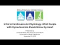 Introduction to cardiovascular physiology what people with dysautonomia should know by heart